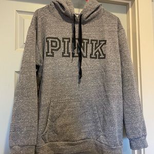 Gray hooded sweatshirt